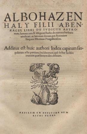 Abenragel, Haly; , : Libri de judiciis astrorum.    