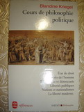 Kriegel, Blandine: Cours de philosophie politique