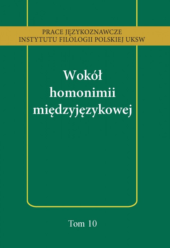 . Majewskiej, M.B.: Wokol homonimii miedzyjezykowej