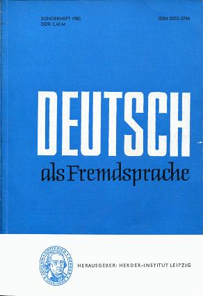 [ ]: Deutsch als Fremdsprache. Sonderheft 1985